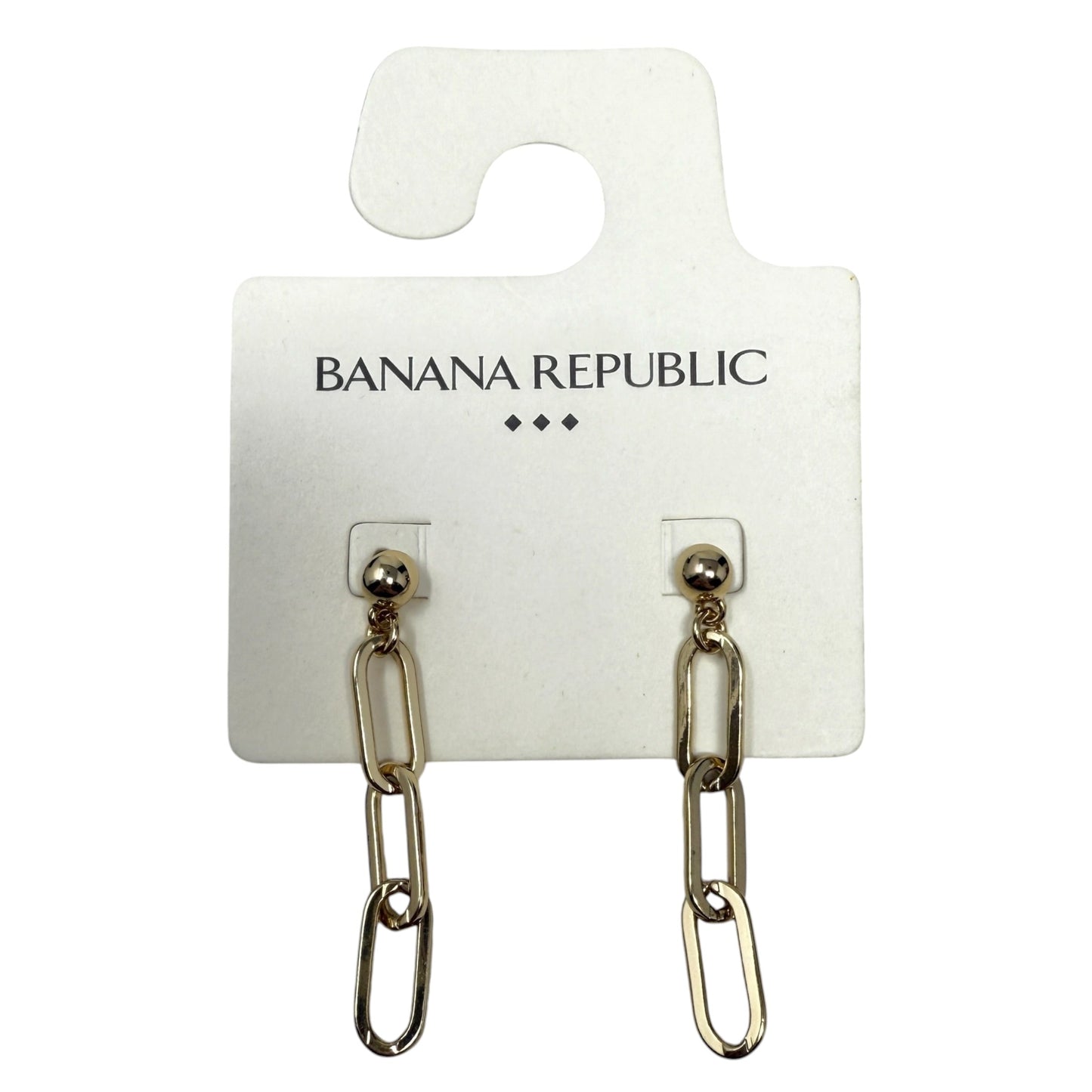 Gold Tone Paperclip Chain Dangle Earrings By Banana Republic