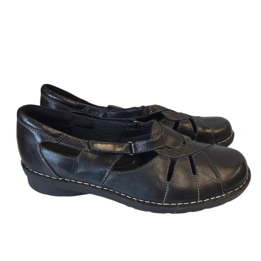Shoes Flats By Clarks In Black, Size:9.5