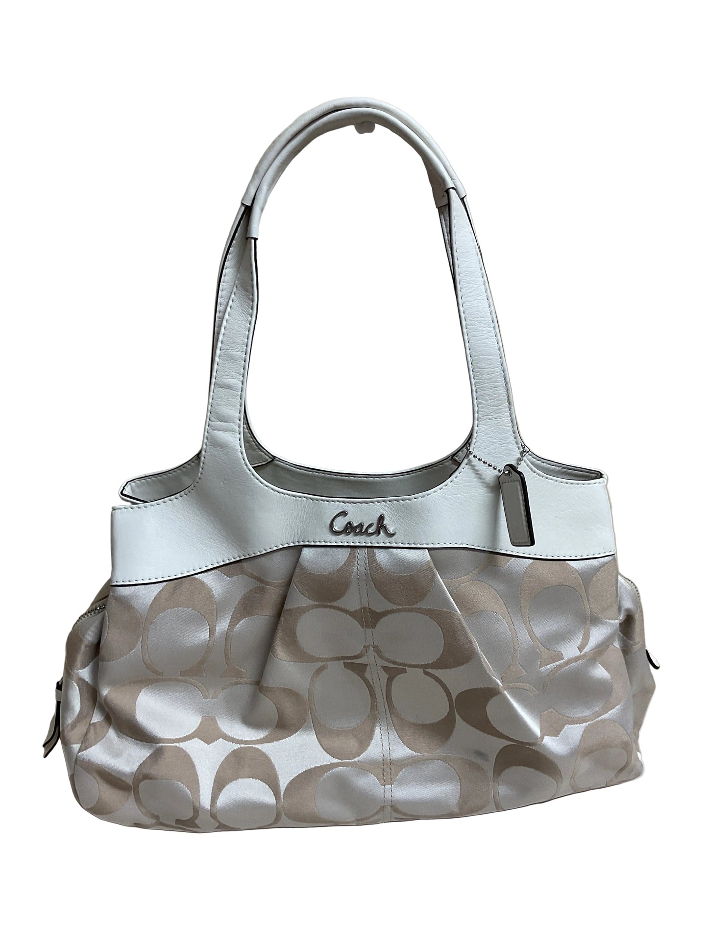 Handbag Designer By Coach In Cream, Size:Large