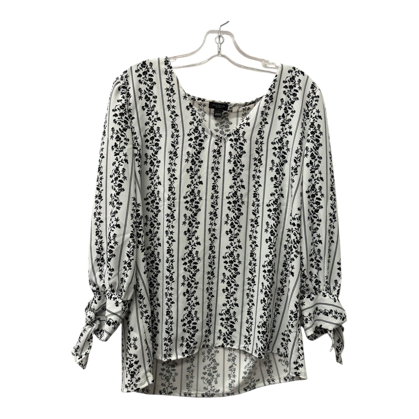 Top 3/4 Sleeve By Ann Taylor In White, Size:L