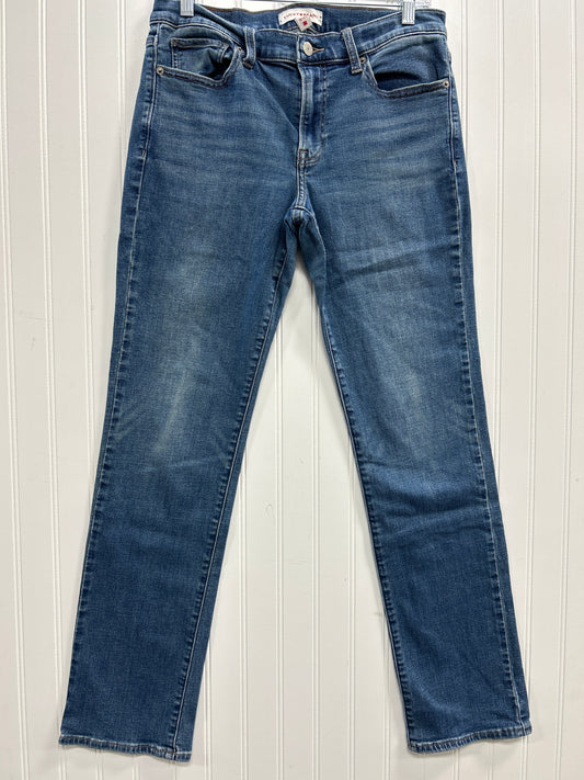 Jeans Straight By Lucky Brand In Blue Denim, Size:10