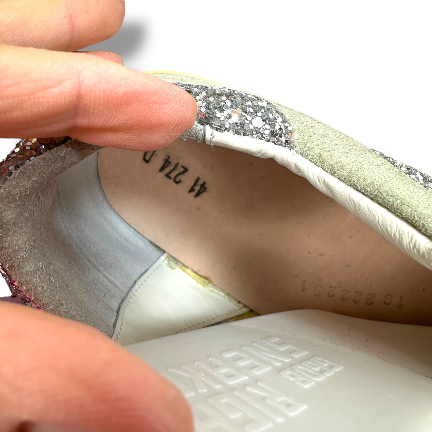 Shoes Luxury Designer By Golden Goose In Silver, Size: 10