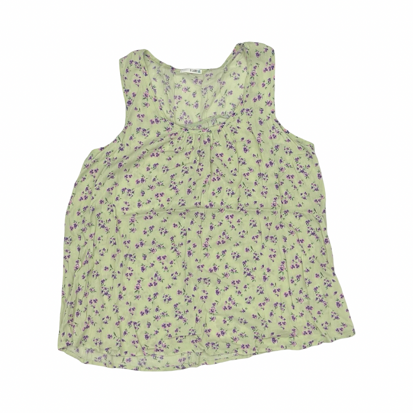 Blouse Sleeveless By Ps Kate In Green, Size:2X