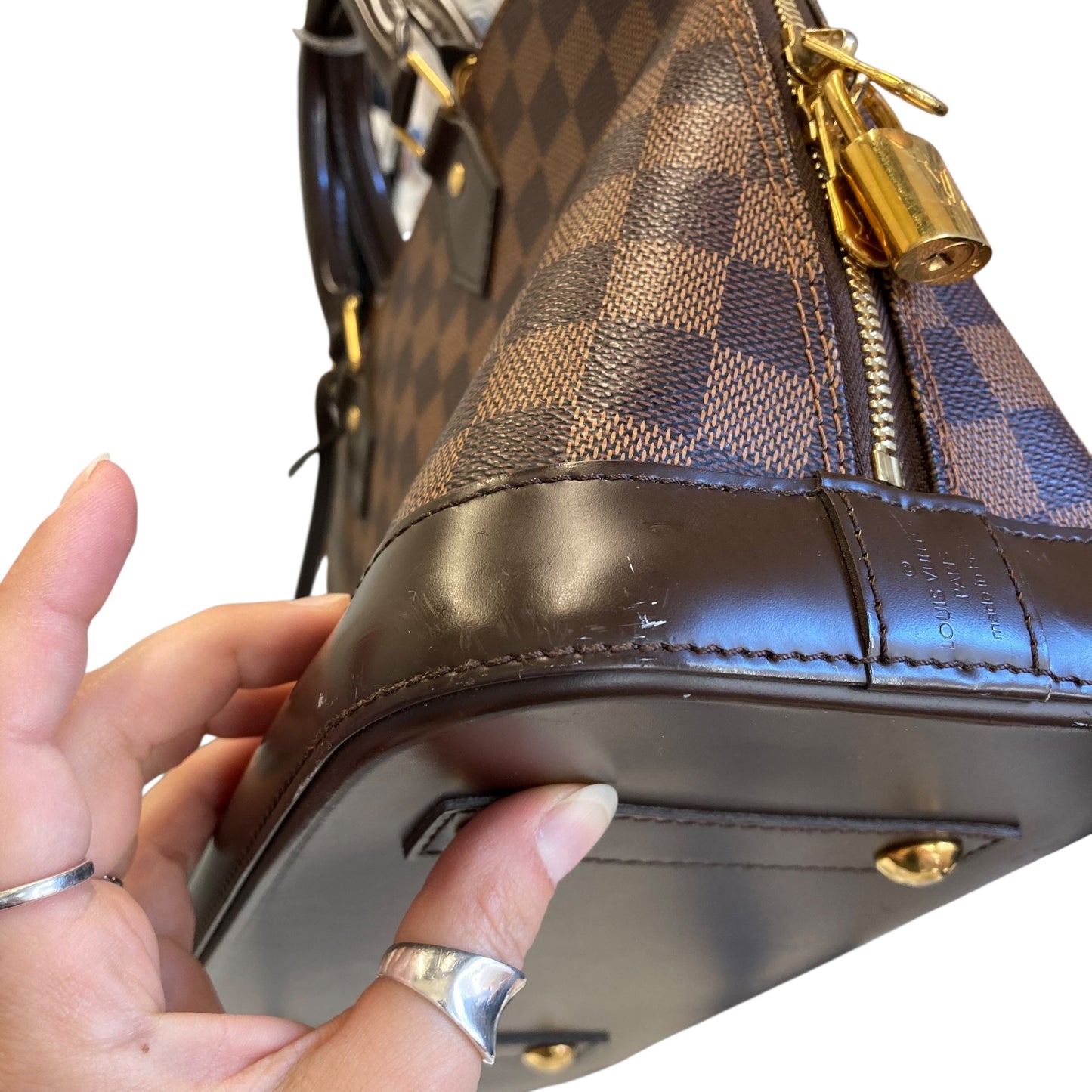 Handbag Luxury Designer By Louis Vuitton In Brown, Size:Medium