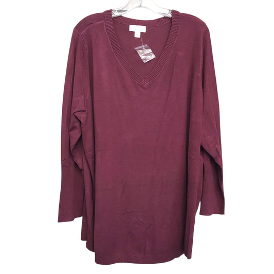 Sweater By Belle By Kim Gravel In Maroon, Size:2X