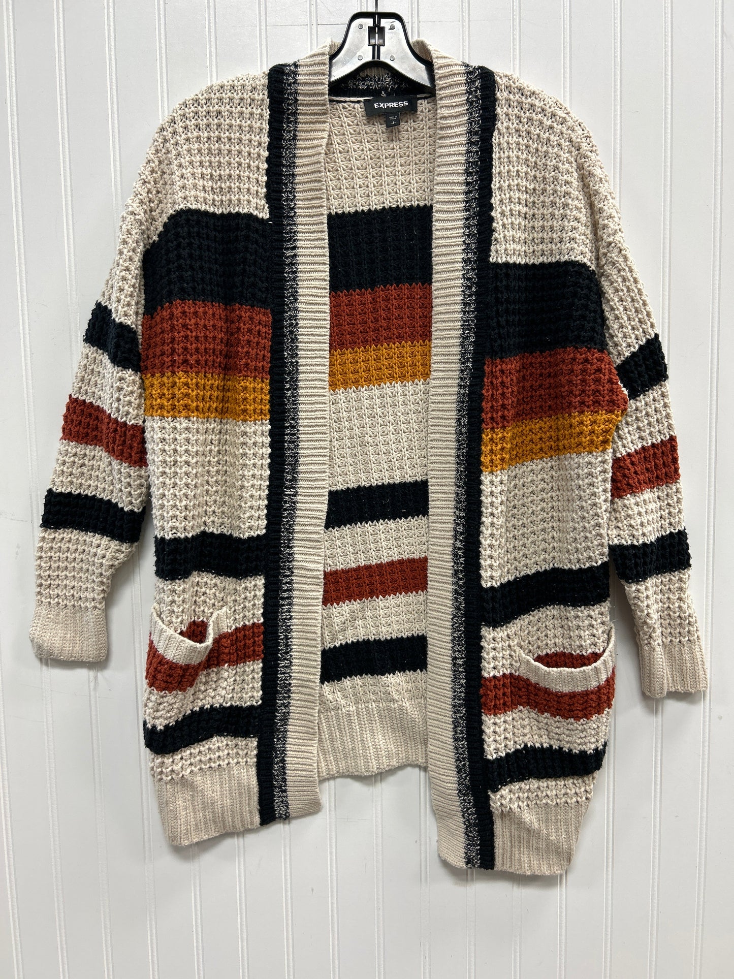 Sweater Cardigan By Express In Cream, Size:S