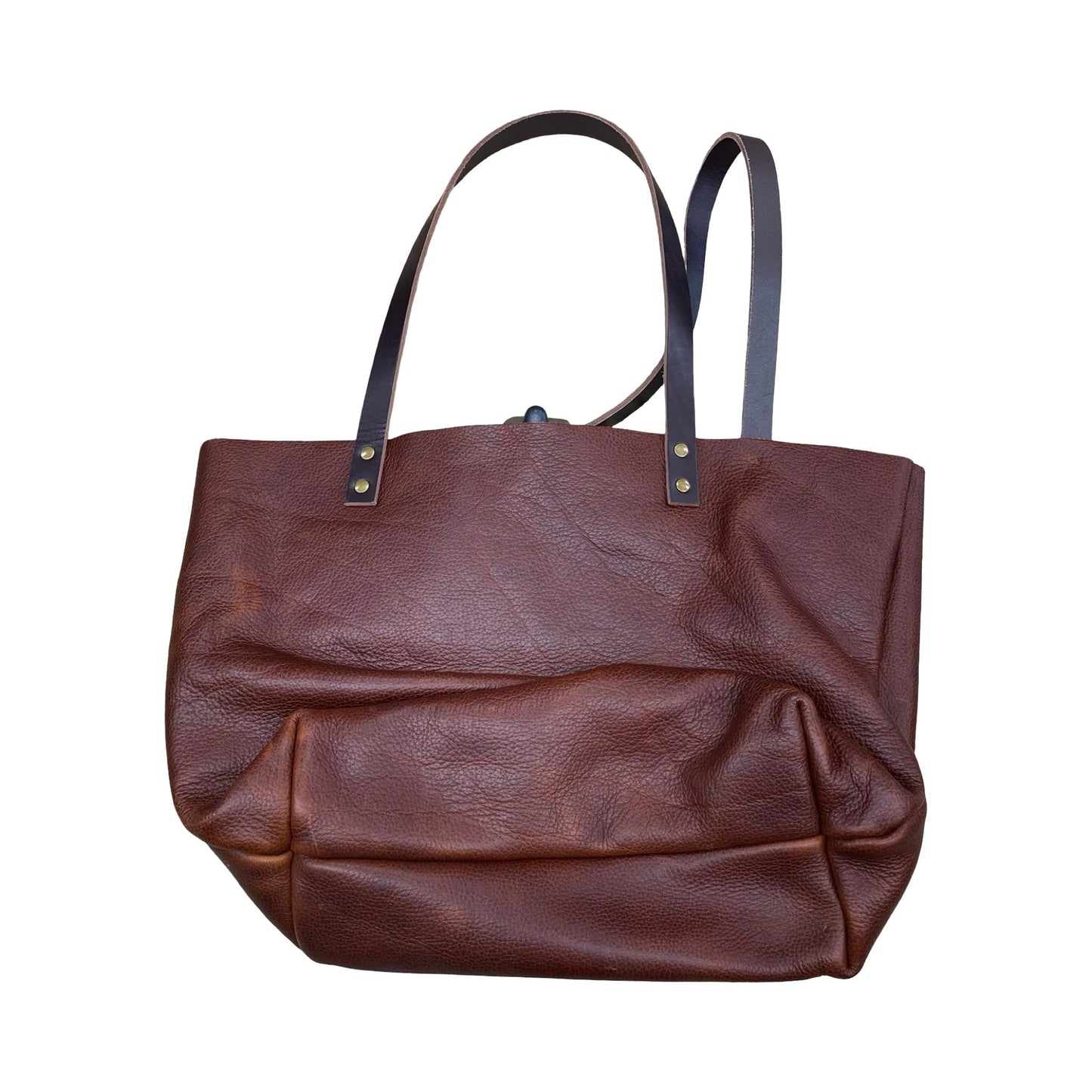 Handbag Leather By Portland Leather In Brown, Size:Medium