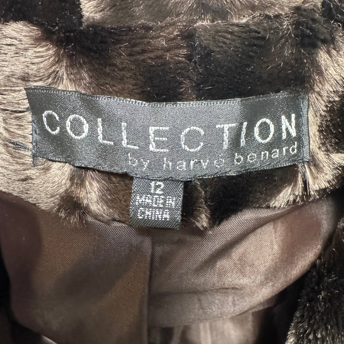 Jacket Faux Fur By Harve Bernard In Brown, Size: 12