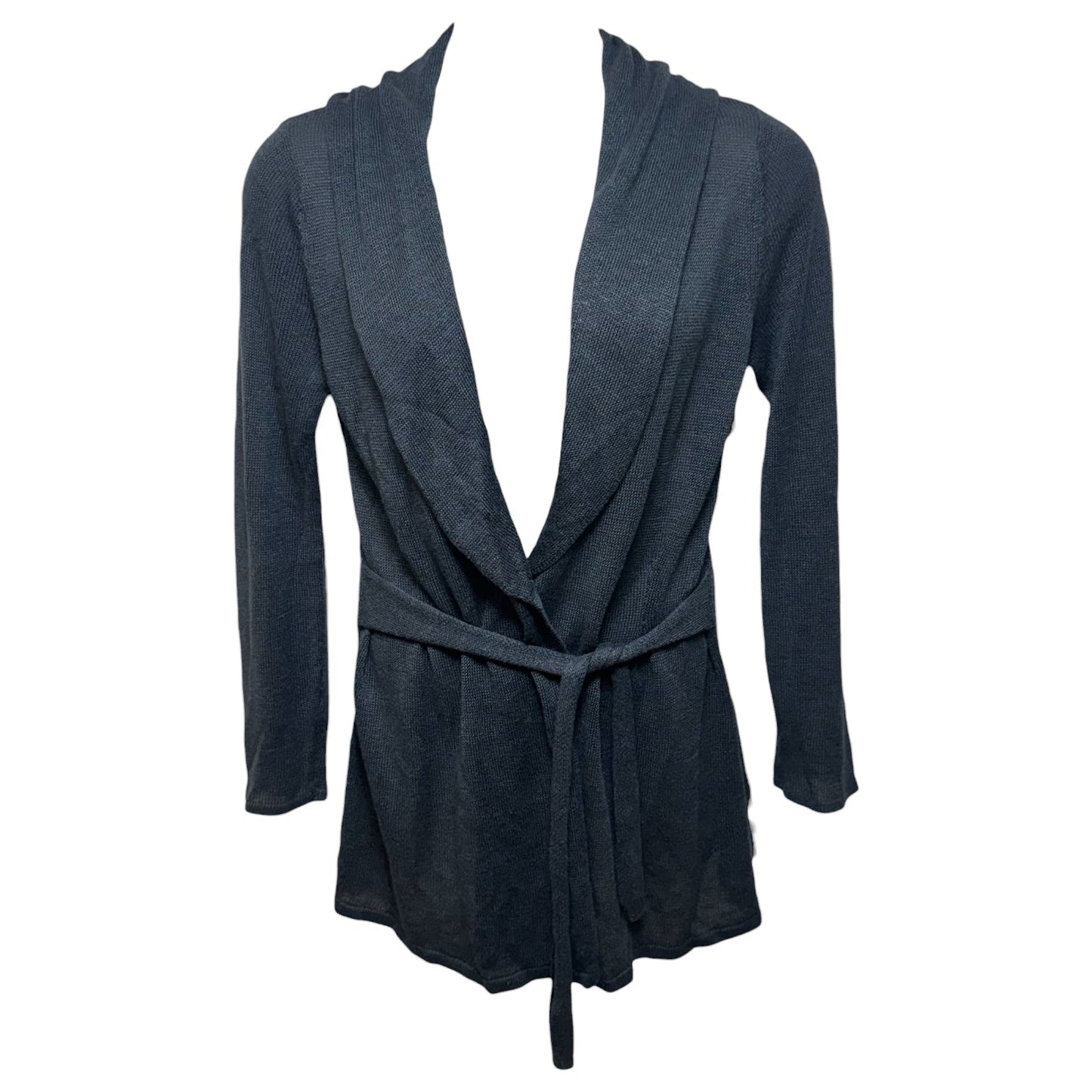 Linen Blend Sweater Cardigan By Rosie Neira In Blue, Size: L