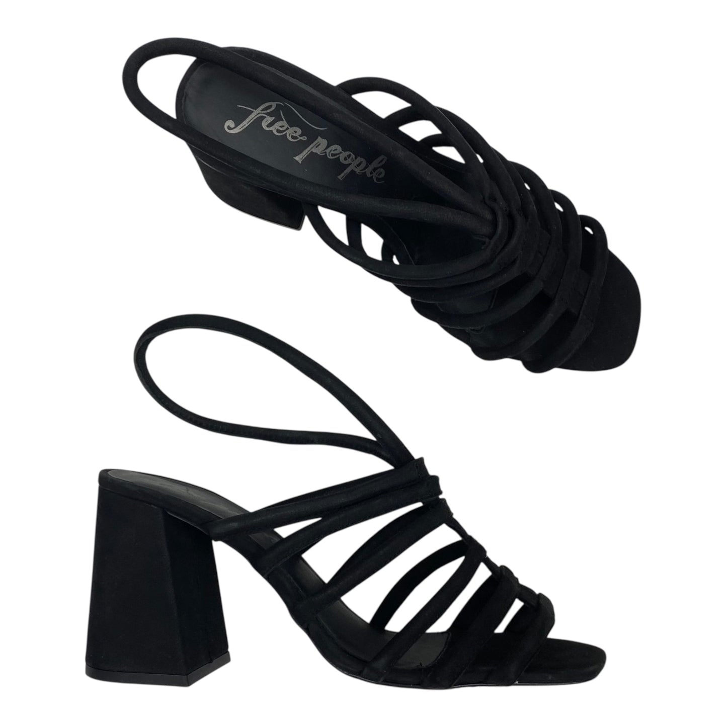Sandals Heels Block By Free People In Black, Size:8.5