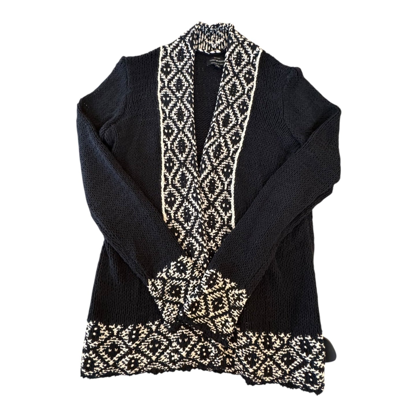Sweater Cardigan By Lucky Brand In Black, Size:S
