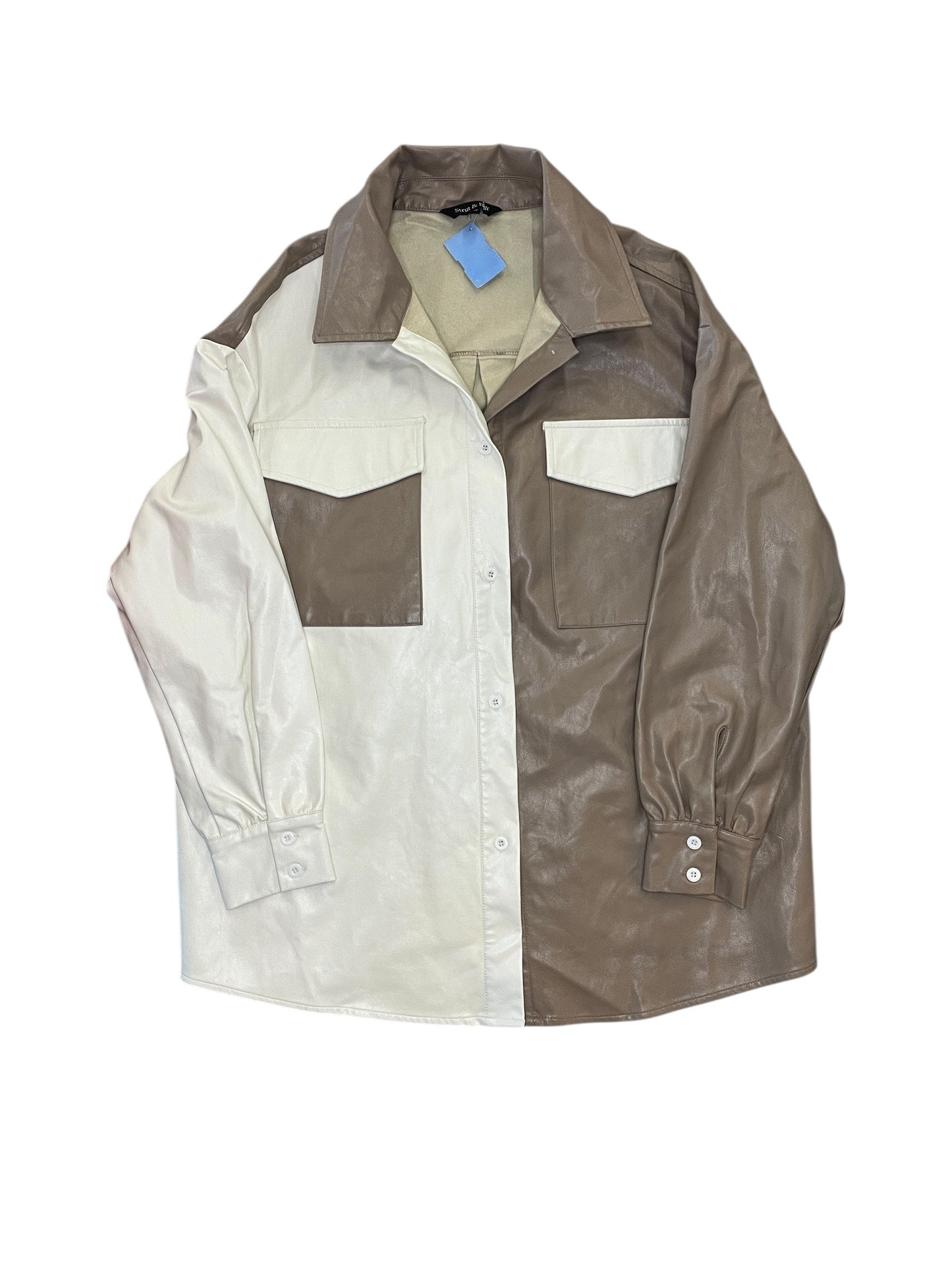Jacket Shirt By Strut & Bolt In Brown, Size:S