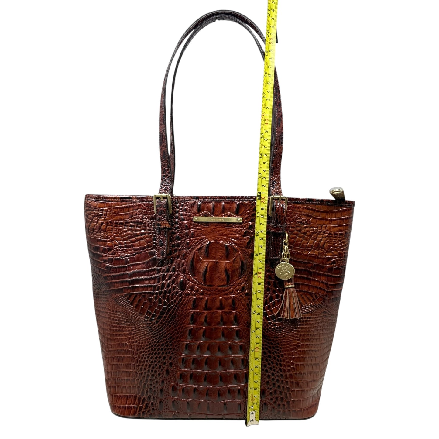 Asher Tote In Pecan Melbourne Designer By Brahmin, Size: Medium
