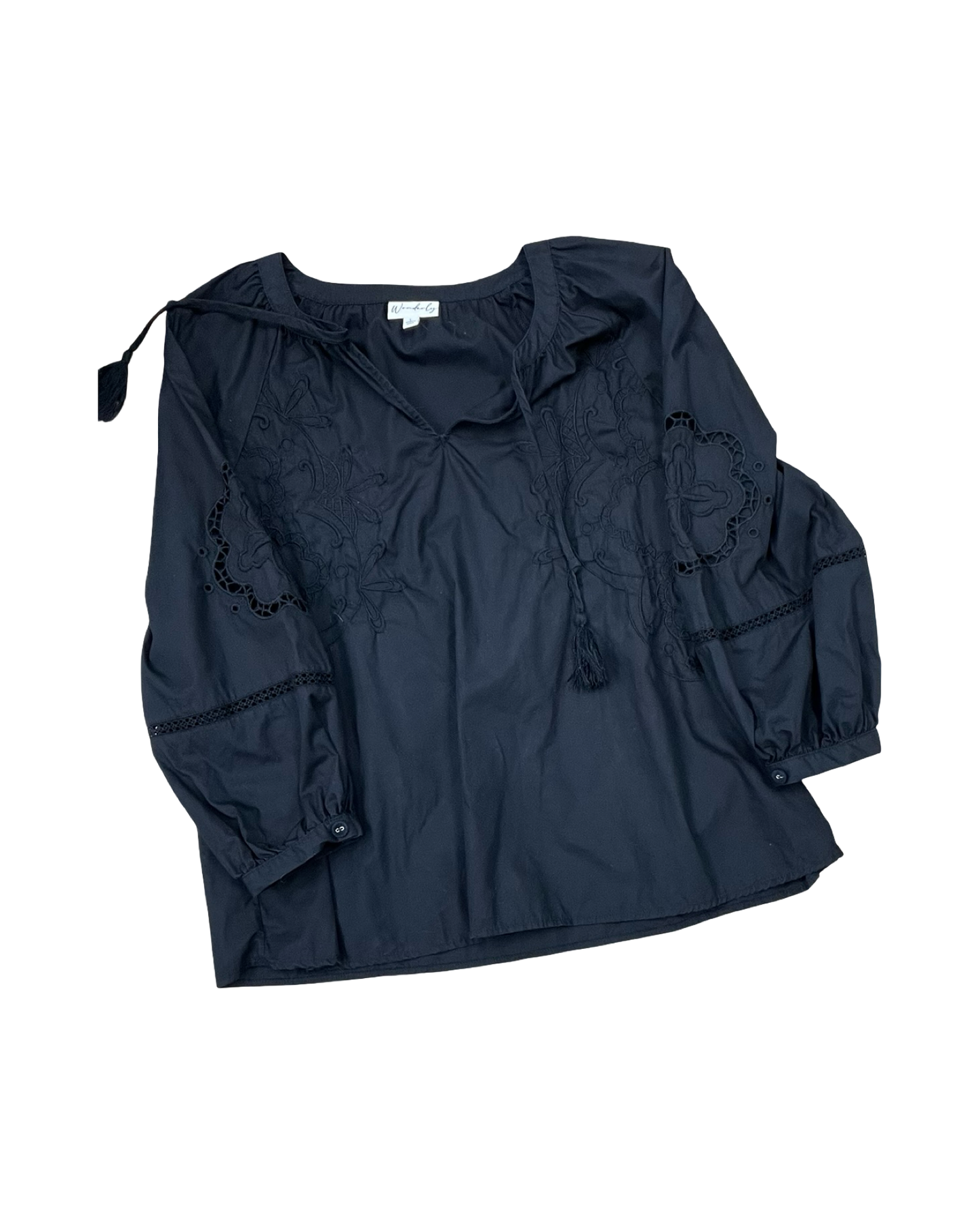 Top Ls By Wonderly In Black, Size:L