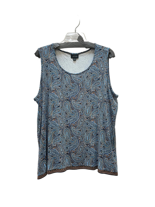 Top Sleeveless Basic By J. Jill In Paisley Print, Size:Xl