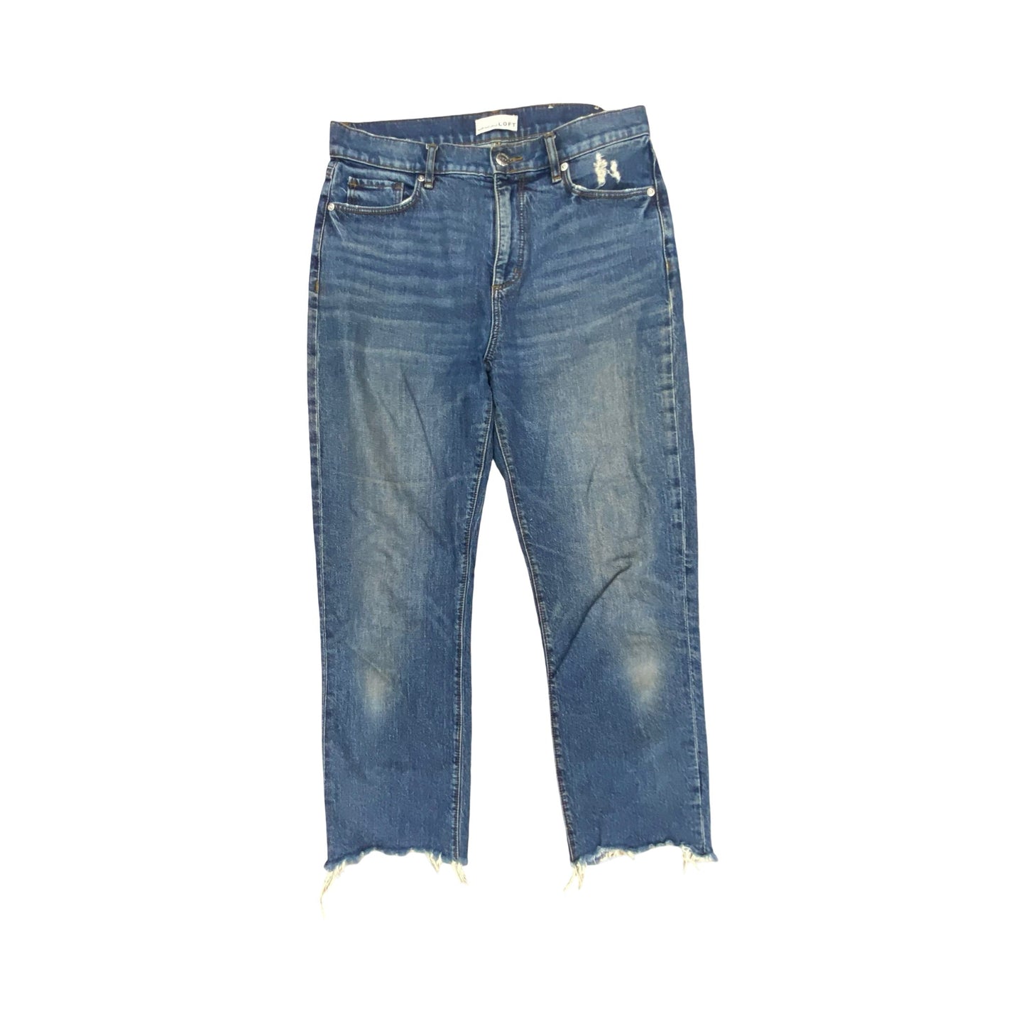 Jeans Straight By Loft In Blue Denim, Size:4