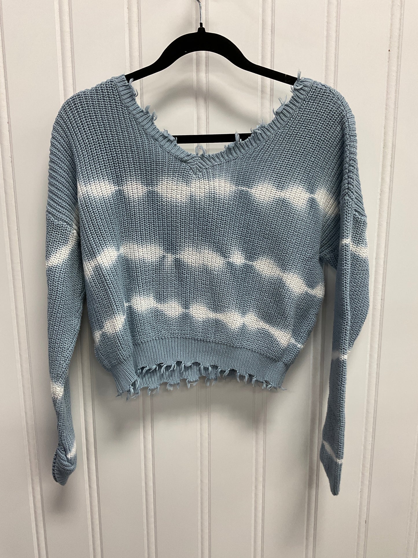 Sweater By Jessica Simpson In Blue & White, Size:L