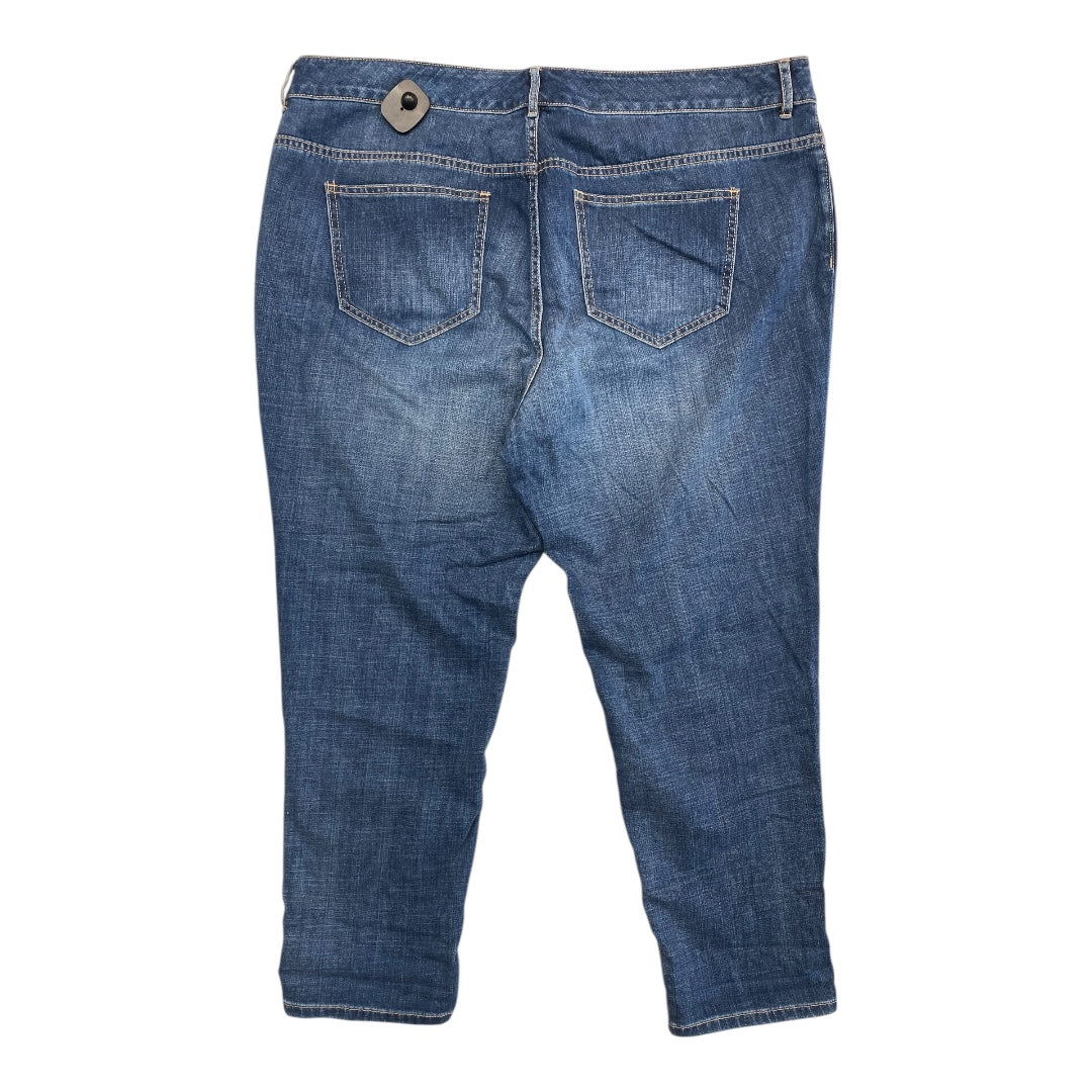 Jeans Cropped By Eloquii In Blue Denim, Size:22