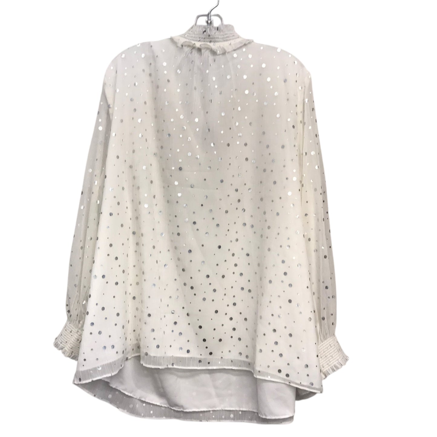 Top Ls By Talbots In Cream & Silver, Size:2X