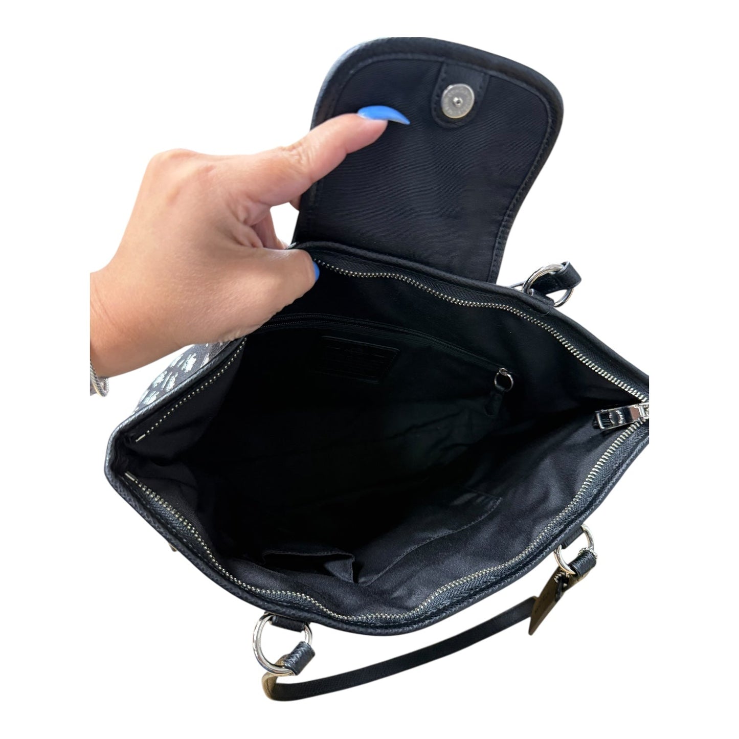 Handbag Designer By Coach In Black, Size:Medium