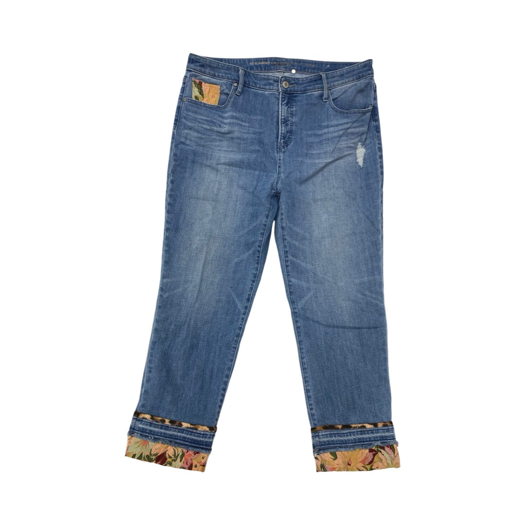 Jeans Boyfriend By Chicos In Blue, Size:14