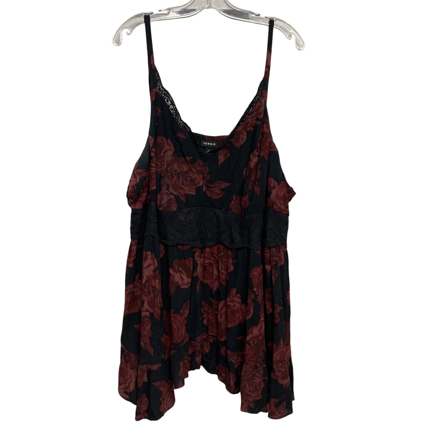 Top Sleeveless By Torrid In Black & Red, Size:3X
