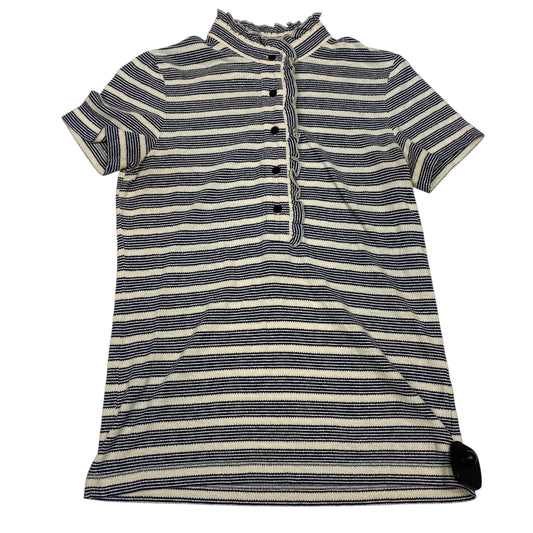 Top Ss Designer By Tory Burch In Blue & Cream, Size:S