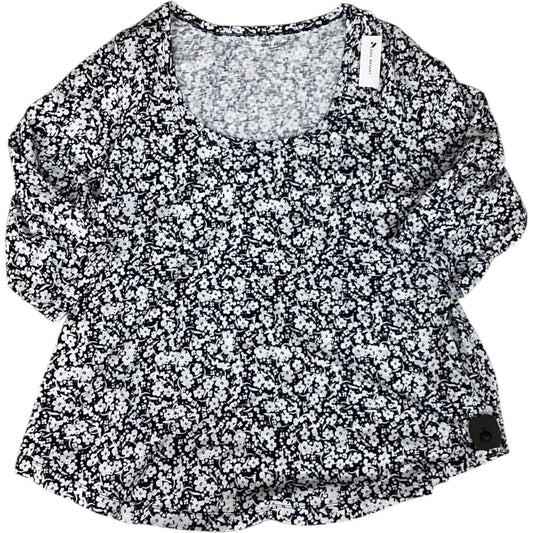 Top 3/4 Sleeve By Adrianna Papell In Black & White, Size:3X
