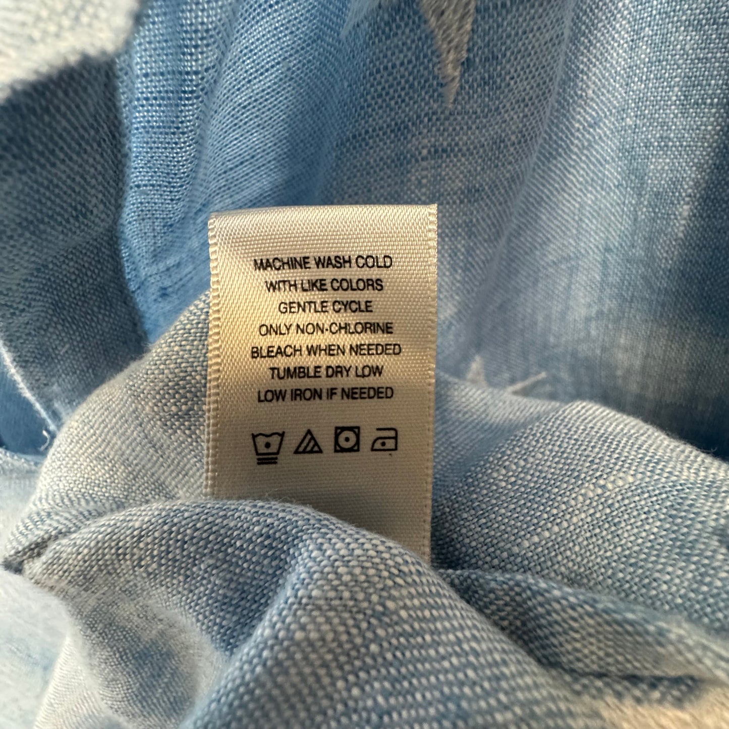 Del Mar Linen Top Long Sleeve By John Mark In Blue & White, Size: 3x