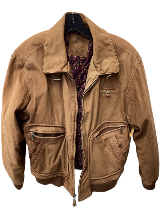 Jacket Moto Leather By Cmb In Brown, Size:M