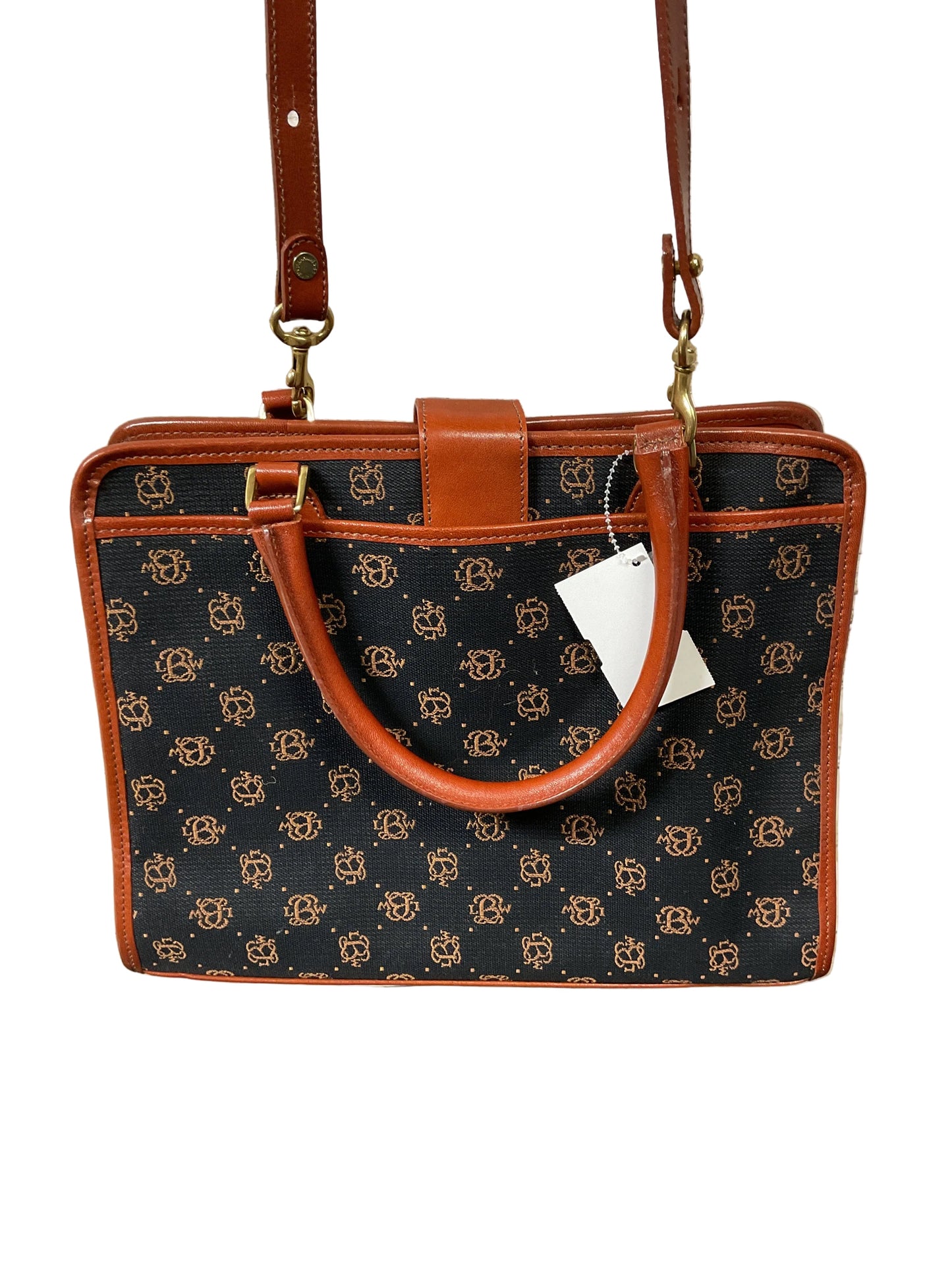 Handbag Designer By Brahmin In Black & Brown, Size:Medium