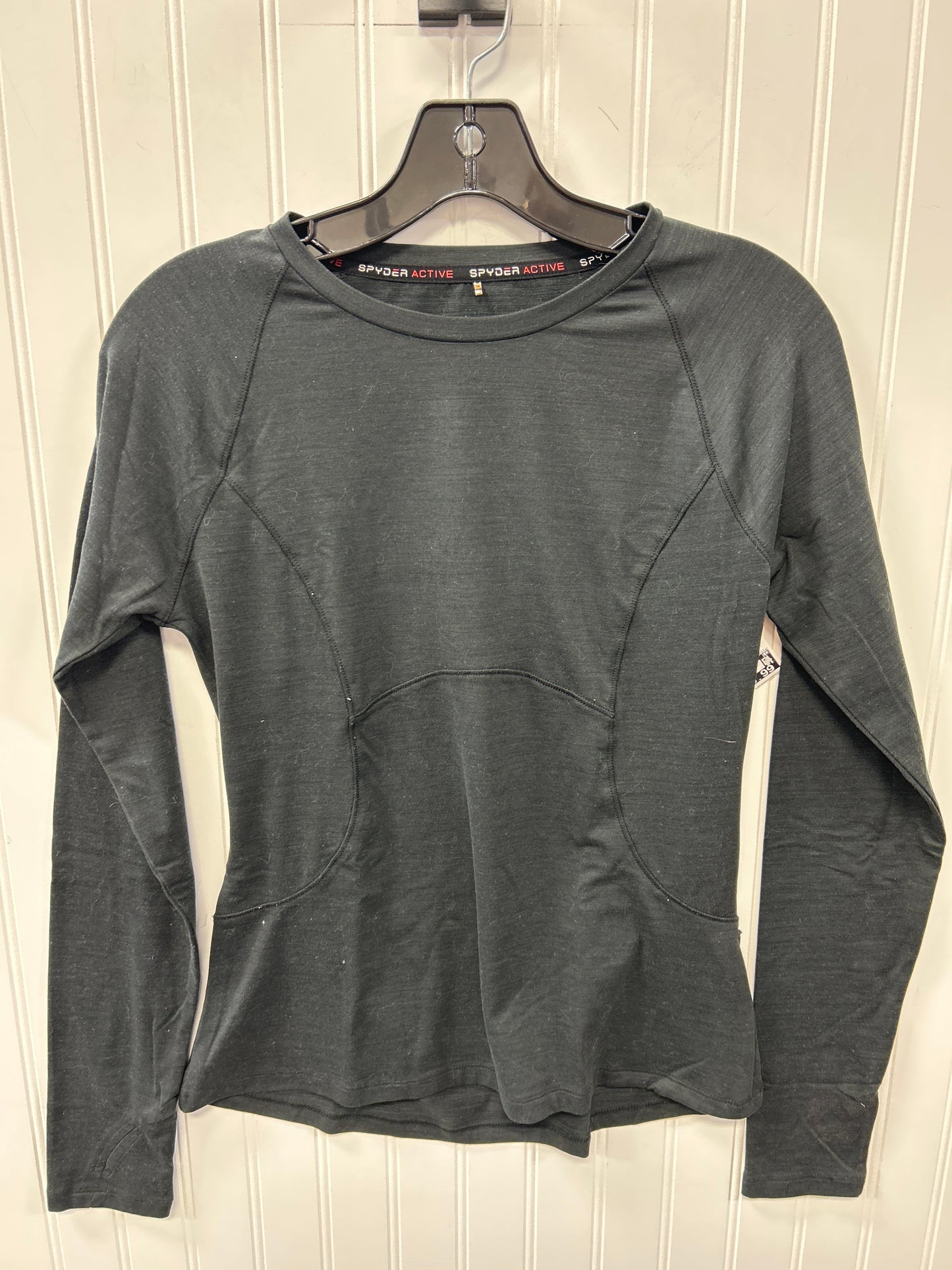 Athletic Top Ls Crewneck By Spyder In Black, Size:S