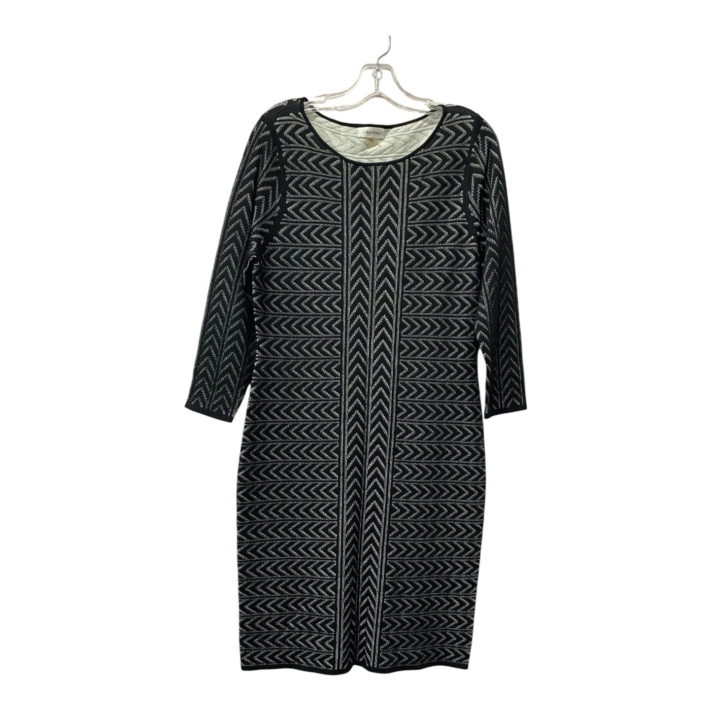 Dress Casual Short By Calvin Klein In Black & White, Size:L