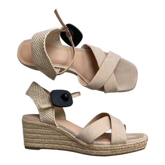 Sandals Heels Block By Loft In Tan, Size:10