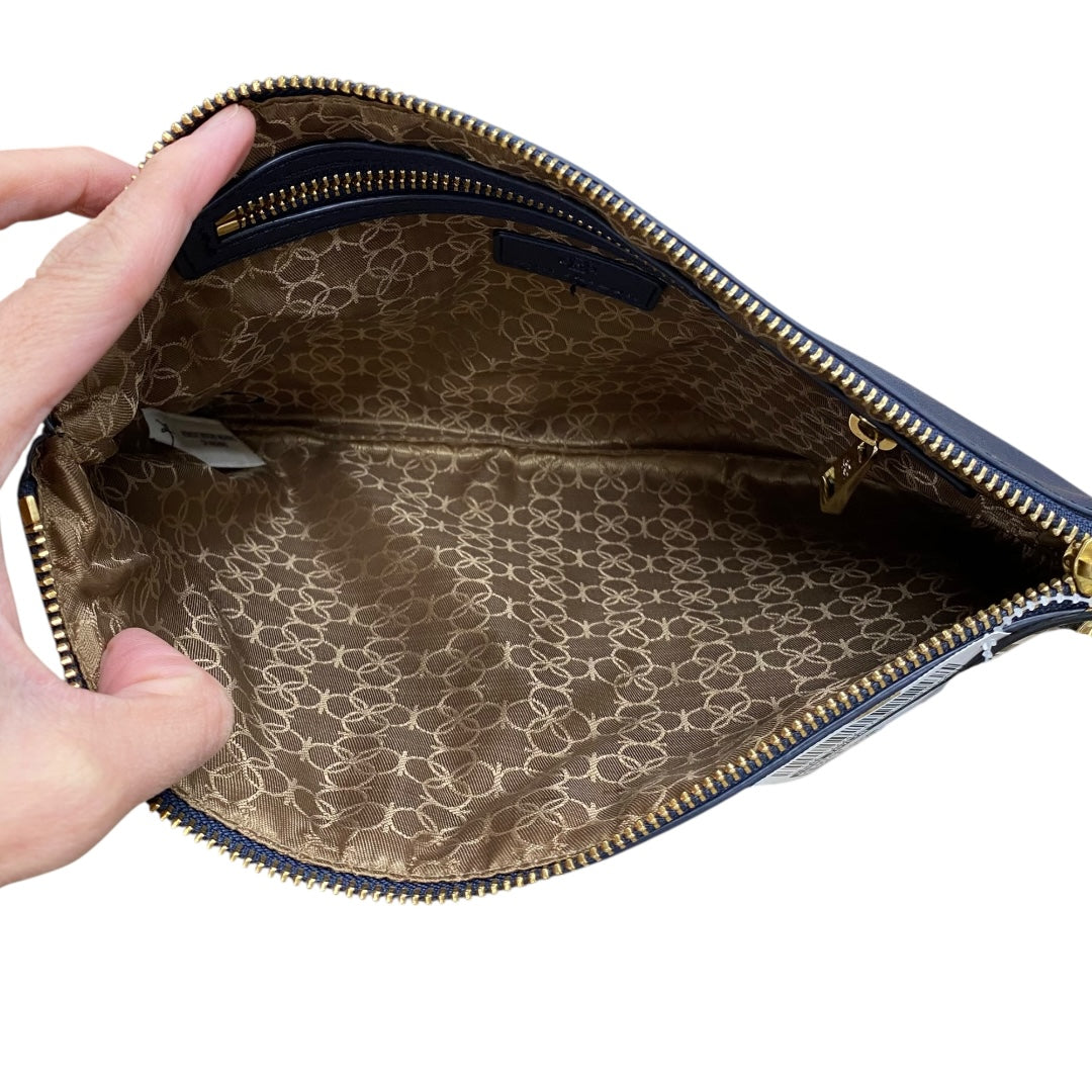Clutch By Ann Taylor In Blue & Cream, Size:Medium