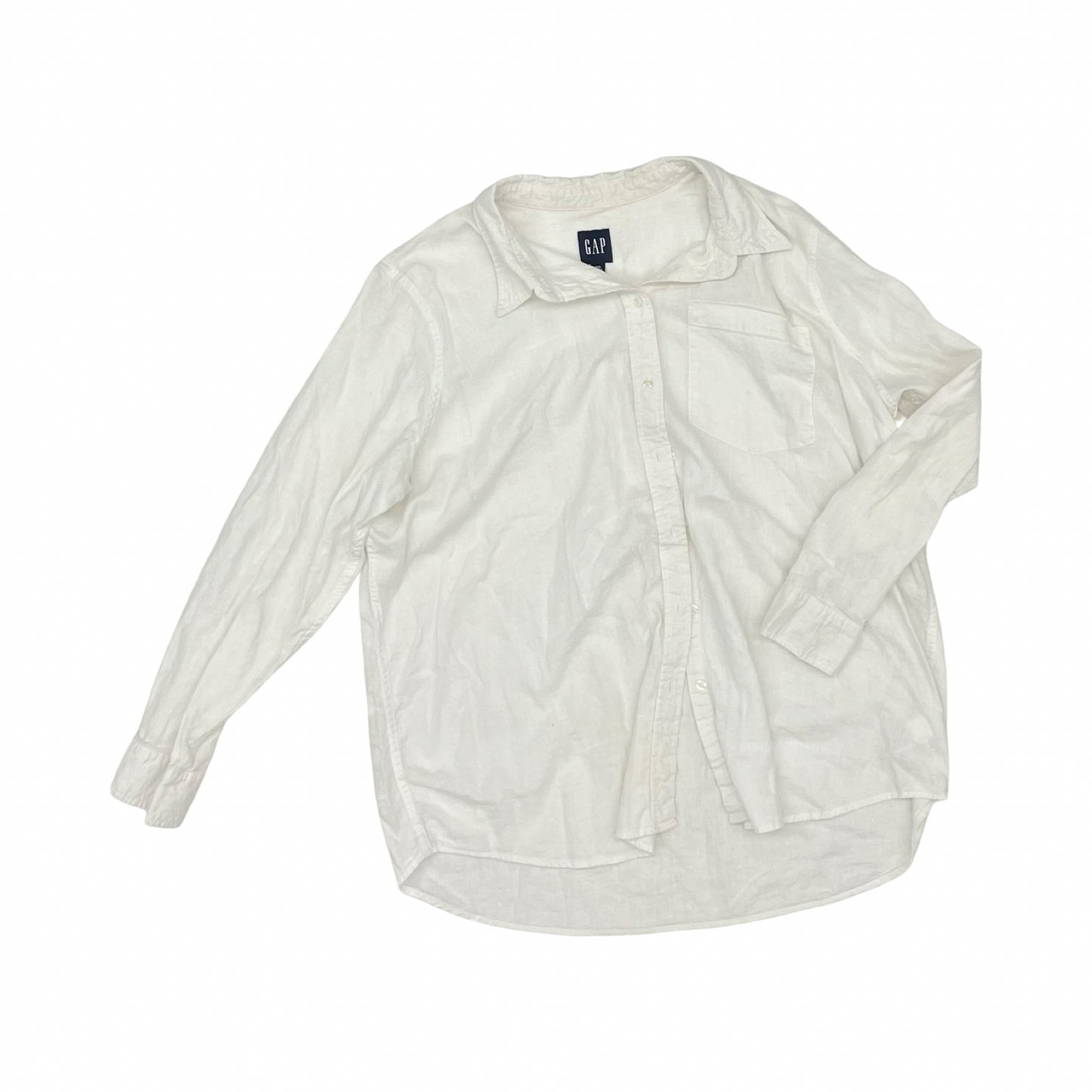 Blouse Ls By Gap In White, Size:Xxl