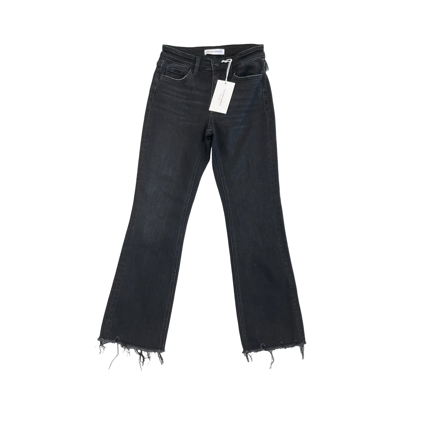Jeans Straight By Flying Monkey In Black Denim, Size:2