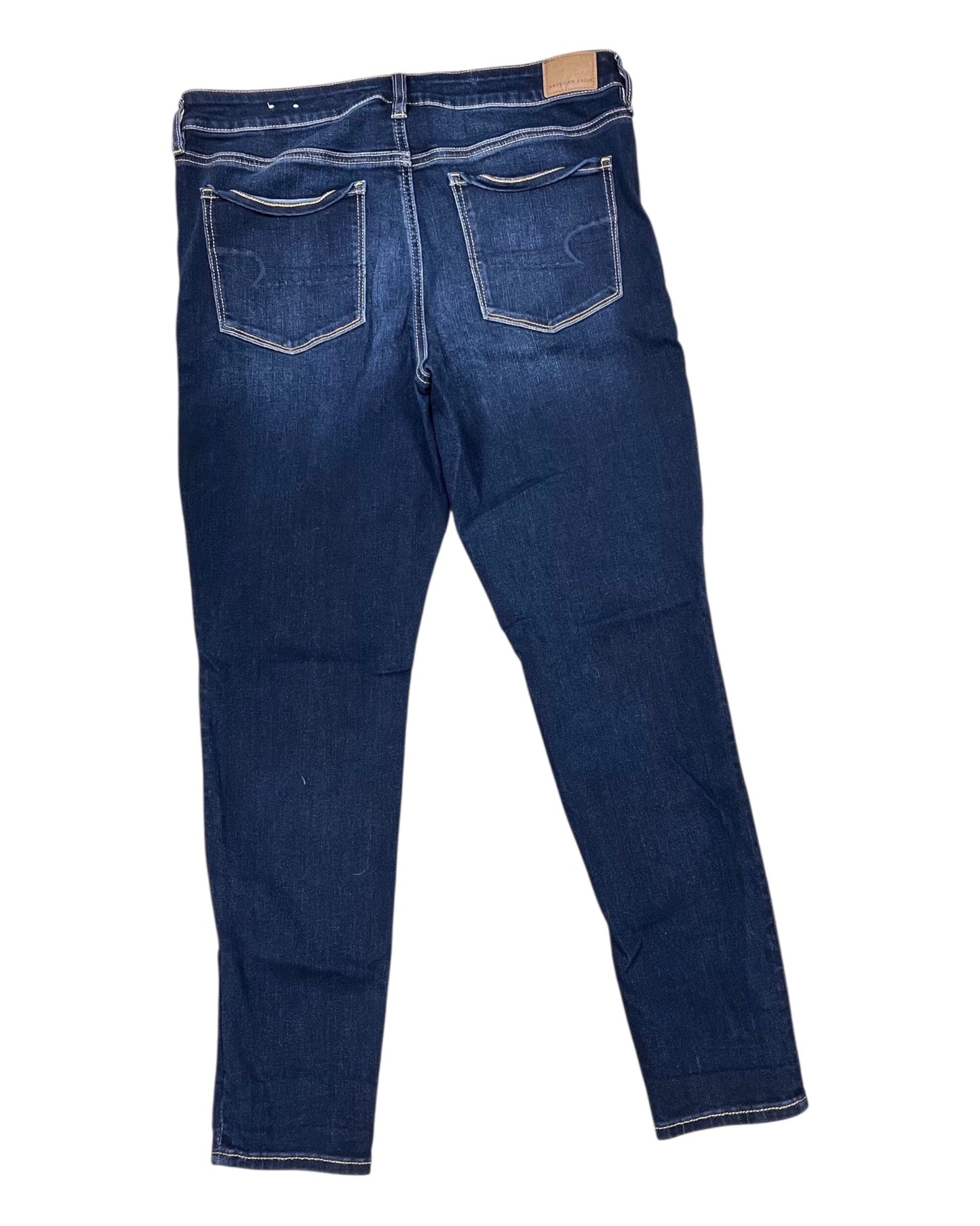 Jeans Skinny By American Eagle In Blue Denim, Size:16