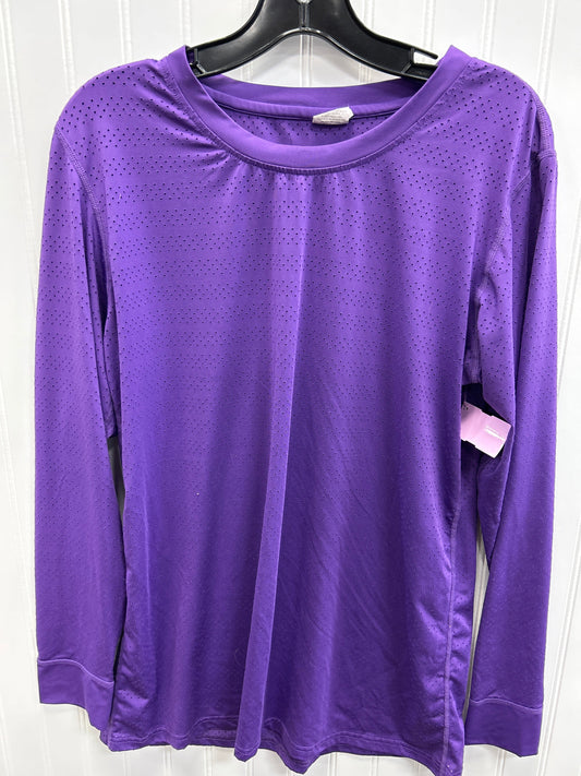 Athletic Top Ls Collar By Zyia In Purple, Size:1X