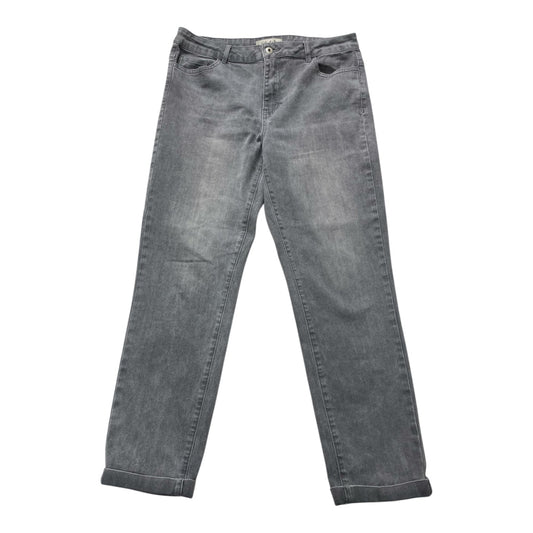 Jeans Straight By Charlie B In Grey Denim, Size:12