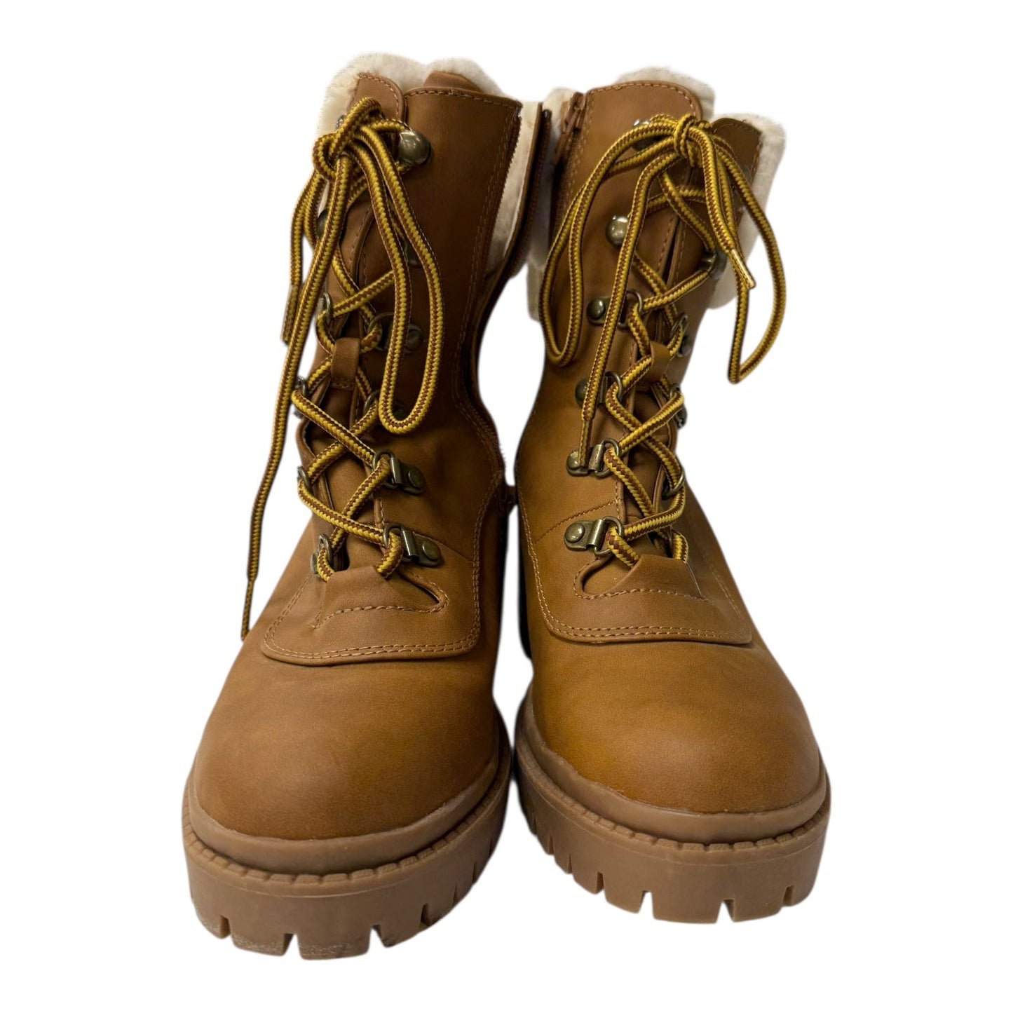 Boots Ankle Heels By Cme In Brown, Size:8