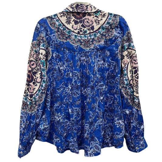 Tunic Ls By Free People In Blue, Size:M
