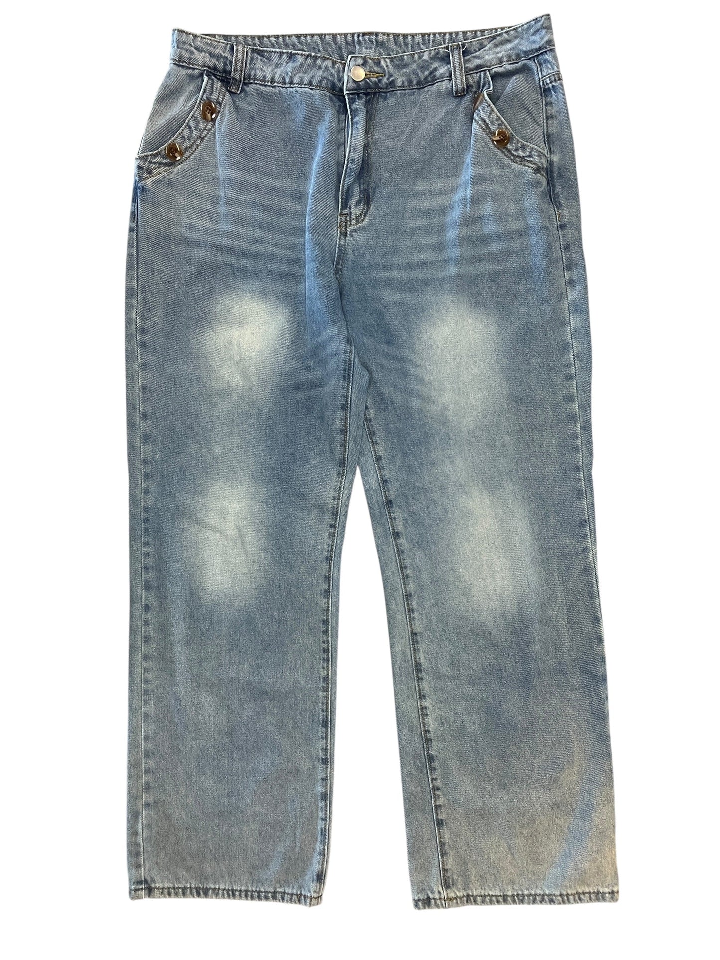 Jeans Wide Leg By Clothes Mentor In Blue Denim, Size:14
