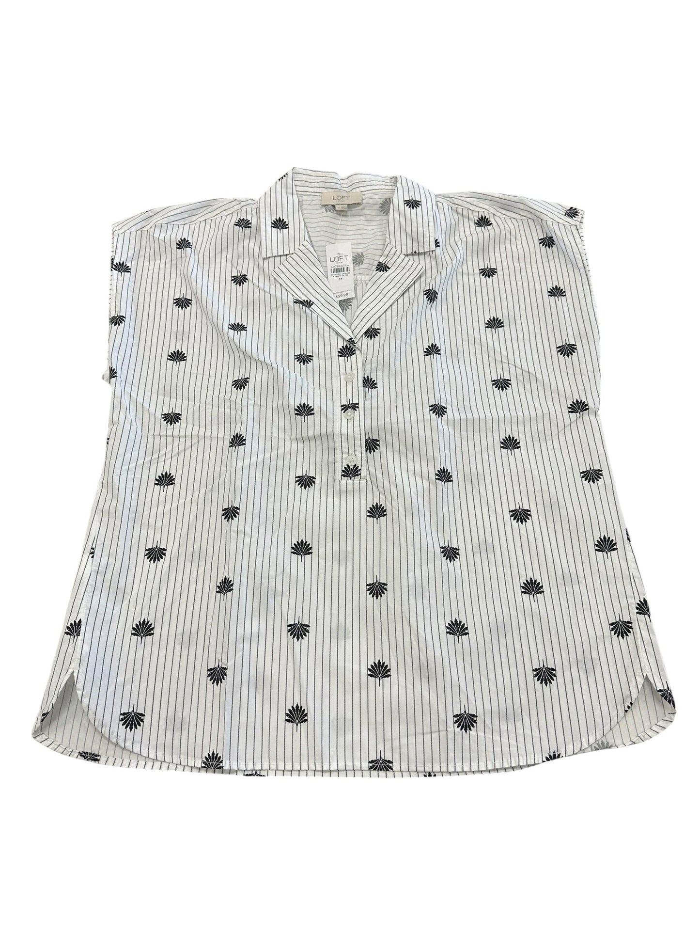 Top Ss By Loft In Black & White, Size:M