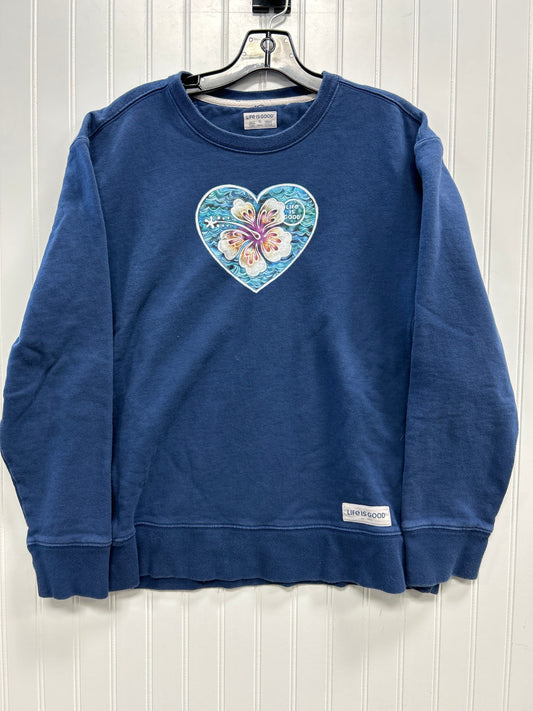Sweatshirt Crewneck By Life Is Good In Blue, Size:Xl
