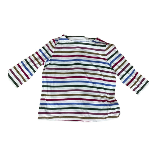 Top 3/4 Sleeve By St Johns Bay In Striped Pattern, Size:Xlp