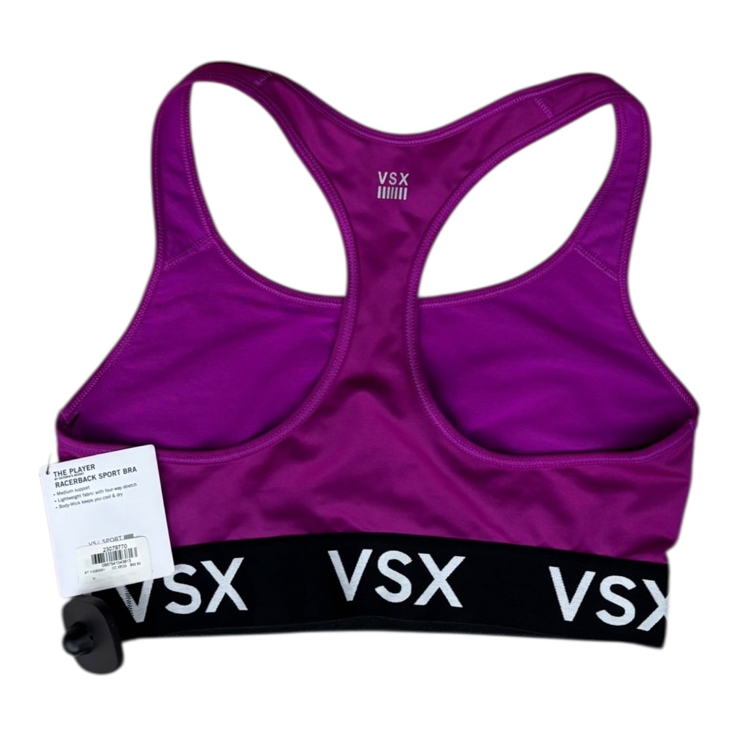 Athletic Bra By Victorias Secret In Black & Purple, Size:M