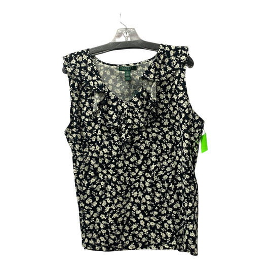Top Sleeveless By Lauren By Ralph Lauren In Black, Size:2X