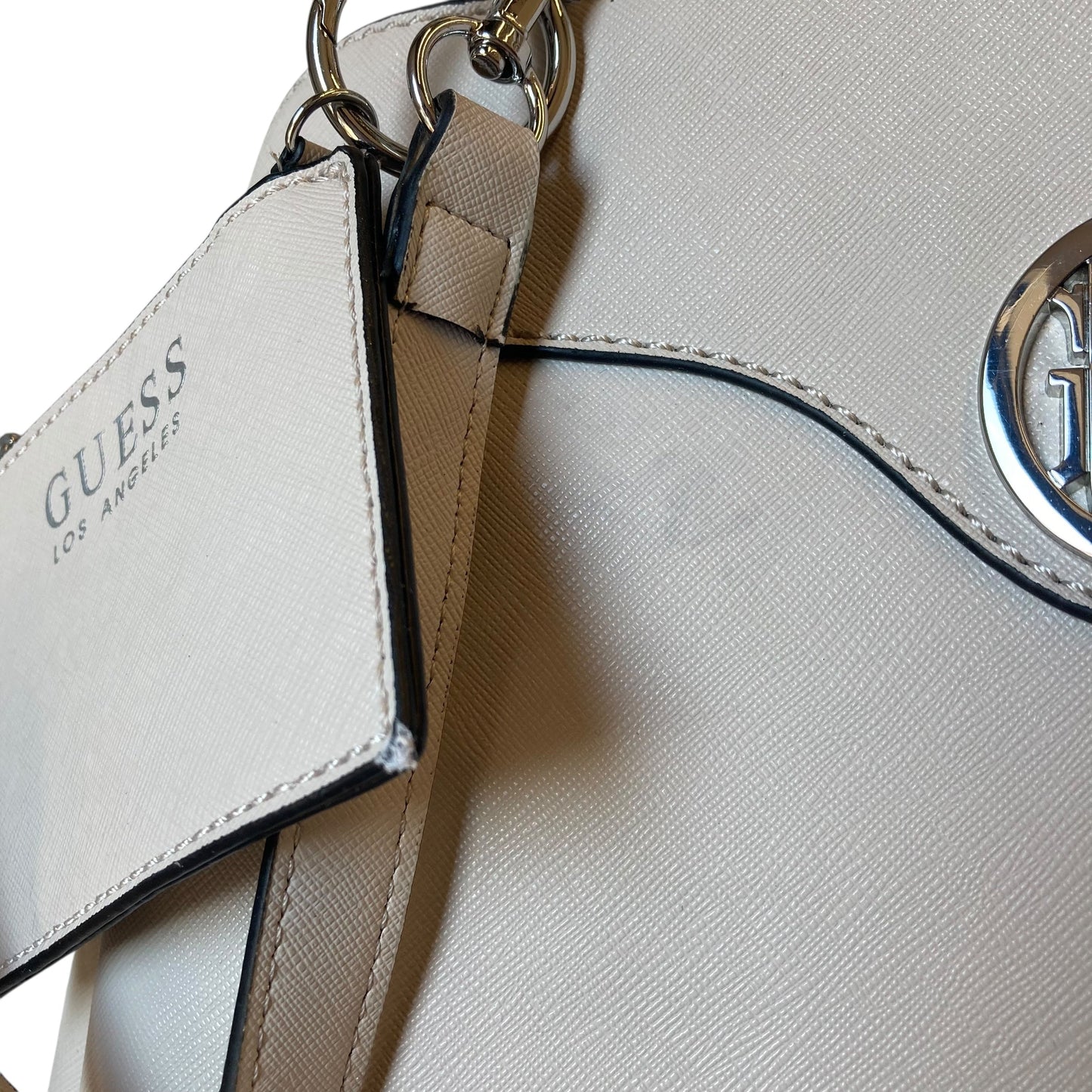 Handbag By Guess In Tan, Size:Large