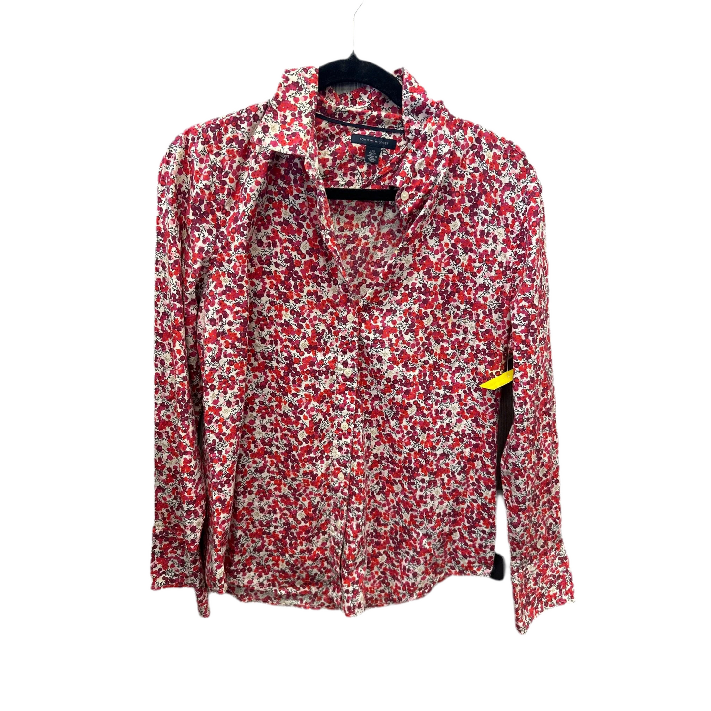 Top Long Sleeve By Tommy Hilfiger In Red, Size: L